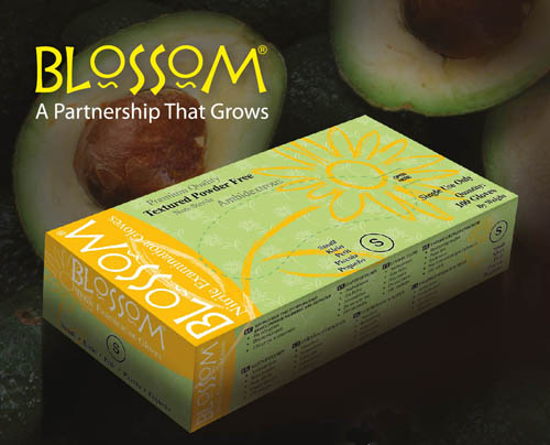 Blossom Powder Free Nitrile-Avocado Green Textured 2 cases - Click Image to Close